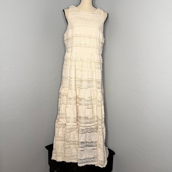 Torrid Ivory Lace High Neck Sleeveless Lined Tiered Dress Size 18 - Picture 2 of 13